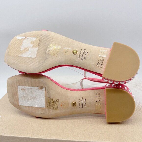 Stuart Weitzman 10 Nudistcurve Women’s Flat Sandals Pearl Fuchsia Pink US 5.5 - Picture 9 of 11